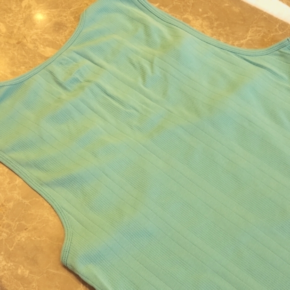 Lady Footlocker Aqua Micro-ribbed Sleeveless Tank Top, XL - Picture 5 of 7